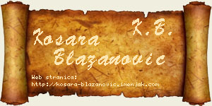 Kosara Blažanović vizit kartica